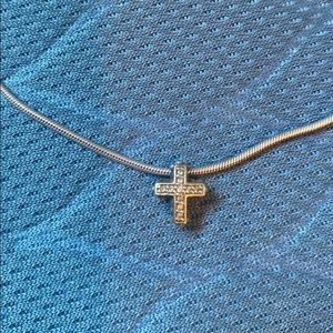 Lagos diamond silver cross necklace